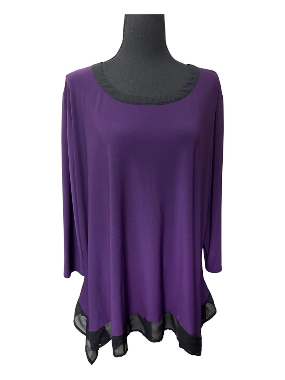 Est 1946 Purple Handkerchief Hem Tunic Top Plus Size 22/24W Elegant Chic